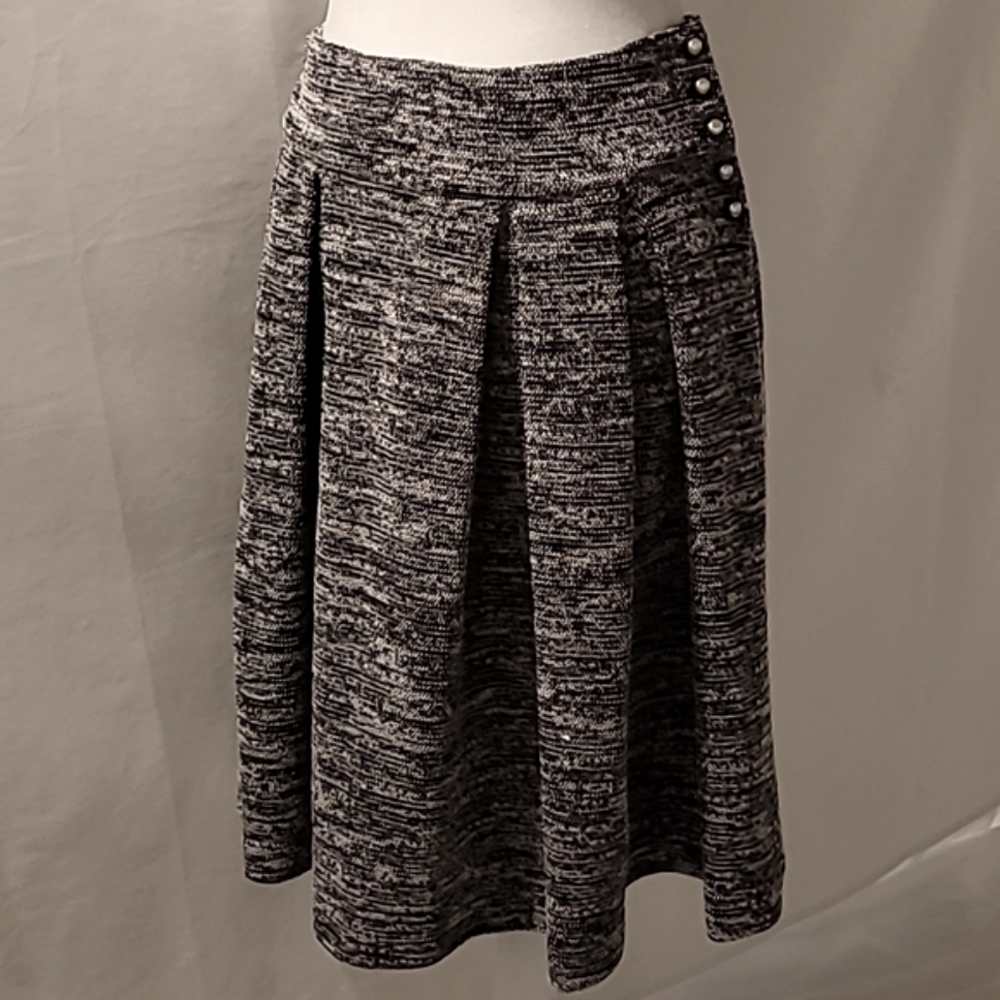KARL LAGERFELD PLEATED TWEED MIDI